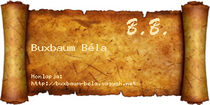 Buxbaum Béla névjegykártya